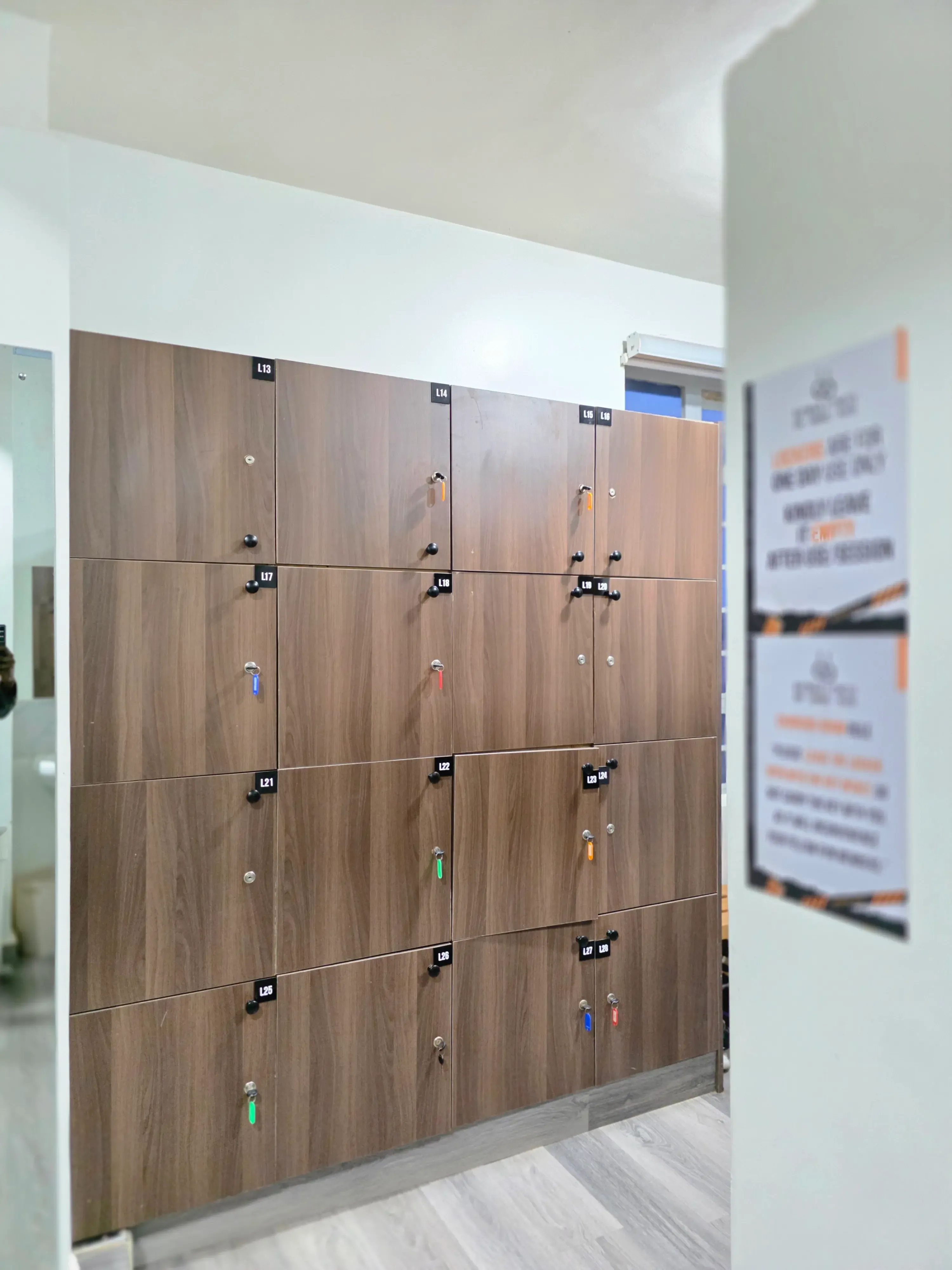 Secure private locker rooms for member belongings